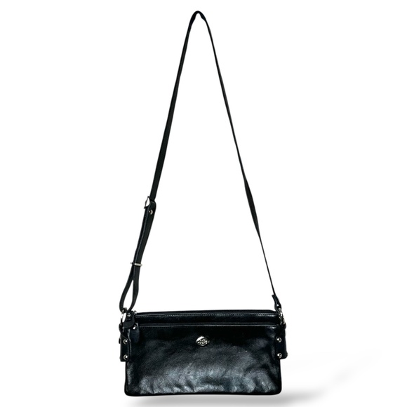 THE TREND 100% Genuine Leather MADE IN ITALY Multi Compartment Mini Crossbody - Picture 1 of 11